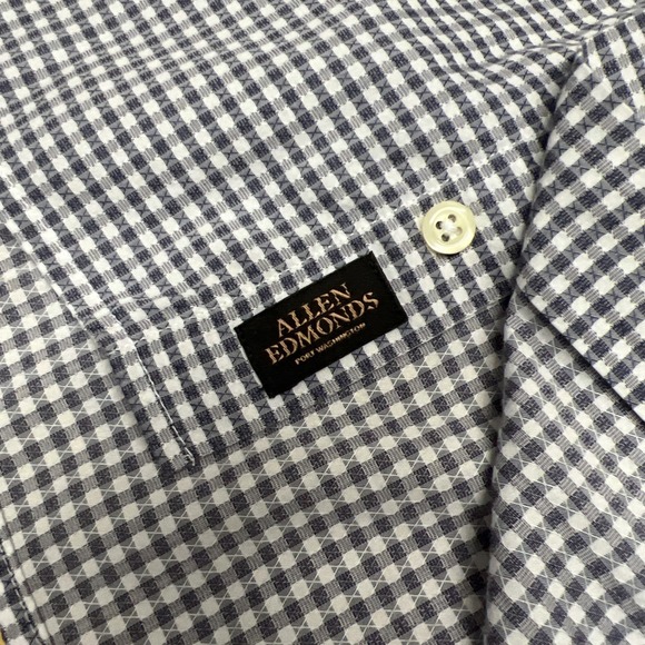 Gitman Bros Shirt Large Check Trim Fit Stretch Wingspan Allen Edmonds 16.5 - Picture 3 of 9